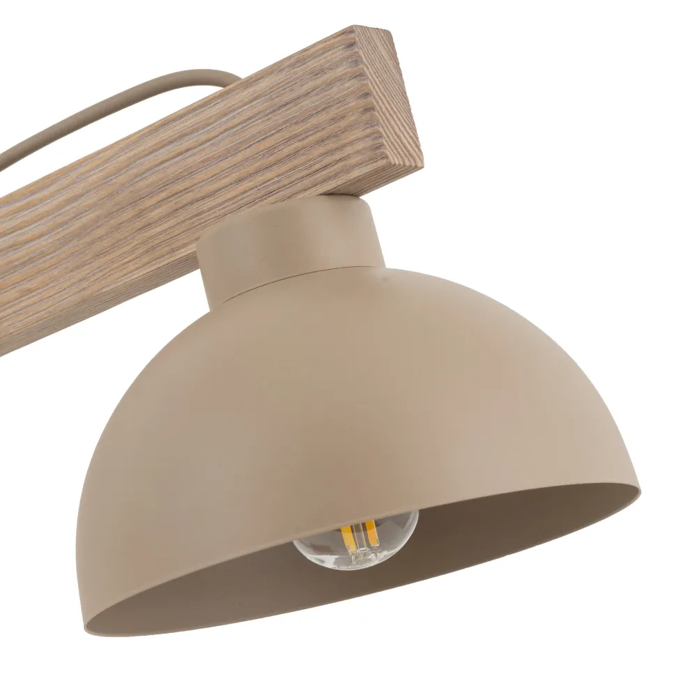 Abat Jour-Selezionato da Mazzolaluce Lampada da comodino vintage in legno cupola metallo sabbia