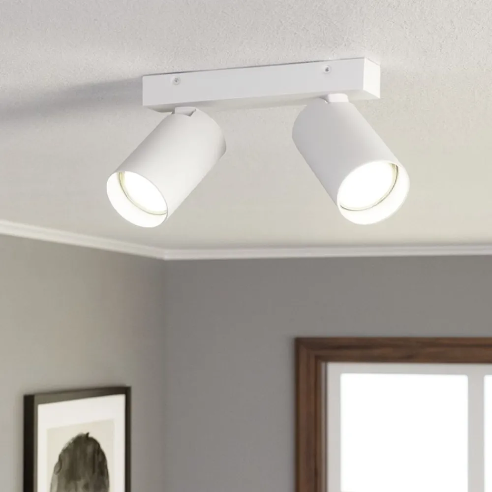 Plafoniere Moderne-Selezionato da Mazzolaluce Lampada da cucina con 2 faretti led orientabili bianchi