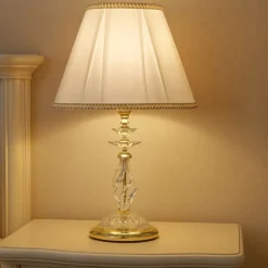 Lampade Da Tavolo-Ondaluce Lampadada da como 1306 classica vetro e dettagli oro