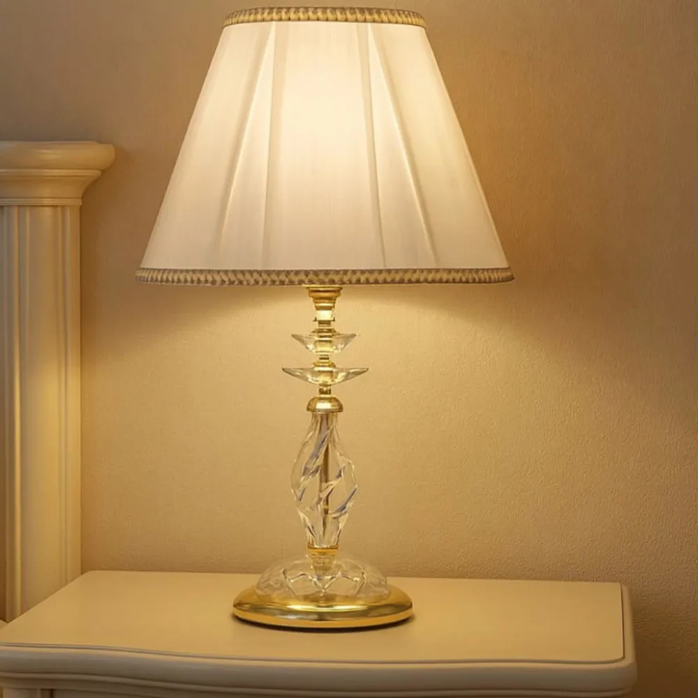 Lampade Da Tavolo-Ondaluce Lampadada da como 1306 classica vetro e dettagli oro