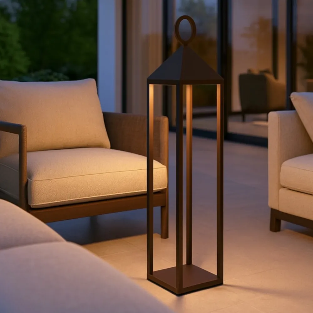 Lampade Da Esterno Giardino-Selezionato da Mazzolaluce Lampada da esterno led lanterna portatile marrone corten