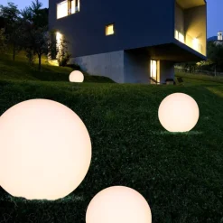 Lampade Da Esterno Giardino-Linea Light Lampada da giardino sfera bianca 55cm oh! garden