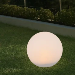 Lampade Da Esterno Giardino-Selezionato da Mazzolaluce Lampada da giardino sfera con picchetto solare led rgb 30cm ip65
