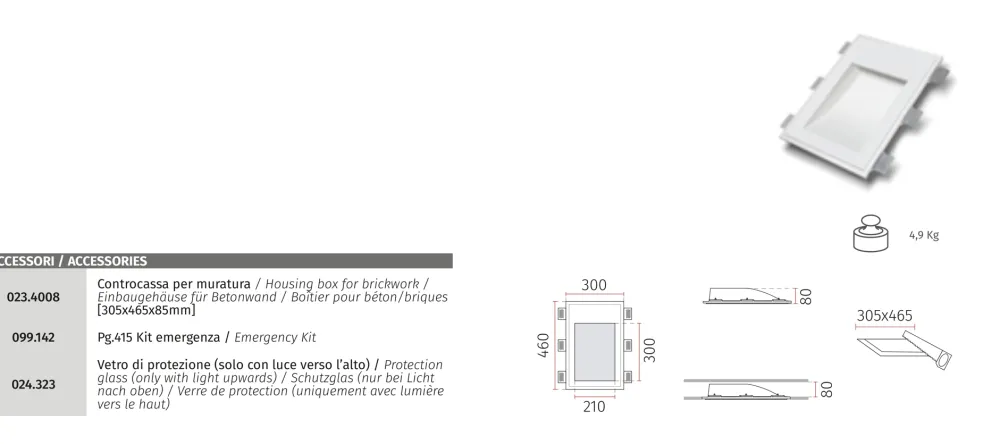 Applique Da Parete-Selezionato da Mazzolaluce Lampada da incasso a parete applique di gesso led cristaly 16,5w 4000k
