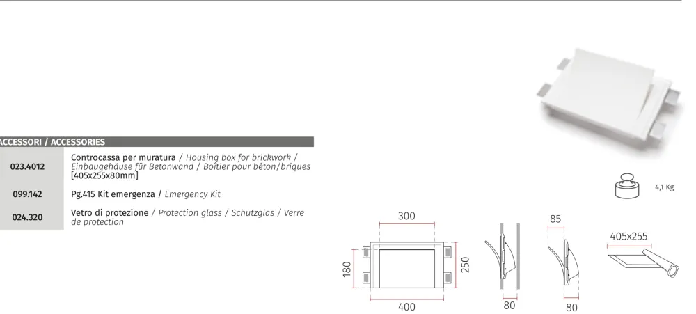 Applique Da Parete-Selezionato da Mazzolaluce Lampada da incasso filo parete di gesso led cristaly 21,5w 3000k