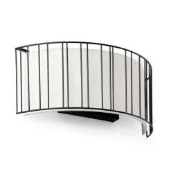 Applique Da Parete-Selezionato da Mazzolaluce Lampada da parete applique nero paralume bianco moderna