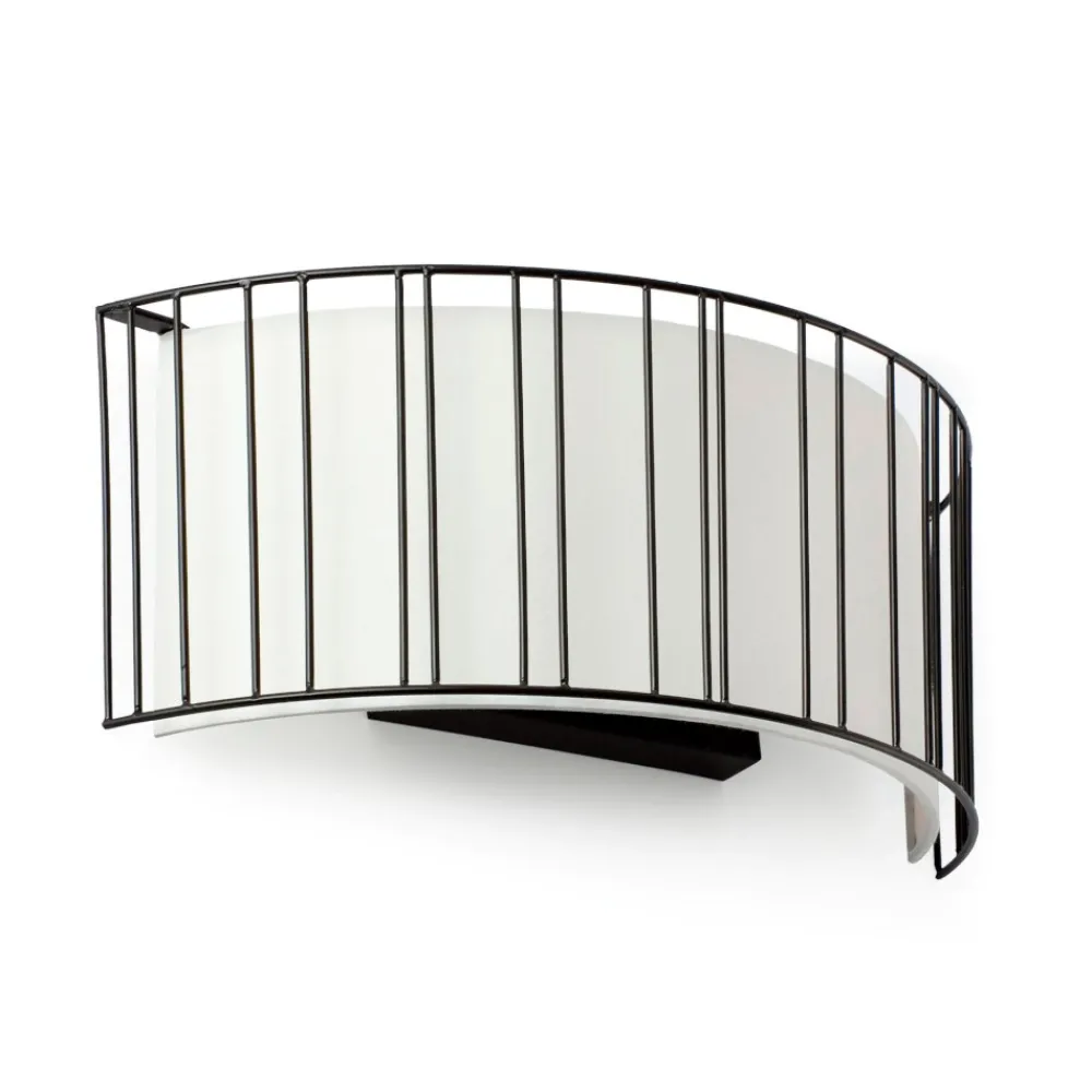 Applique Da Parete-Selezionato da Mazzolaluce Lampada da parete applique nero paralume bianco moderna
