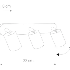 Applique Da Parete-Selezionato da Mazzolaluce Lampada da parete bianca 3 luci orientabili per interno