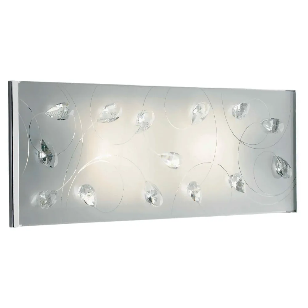 Applique Da Parete-Selezionato da Mazzolaluce Lampada da parete in vetro con mandorle di cristallo