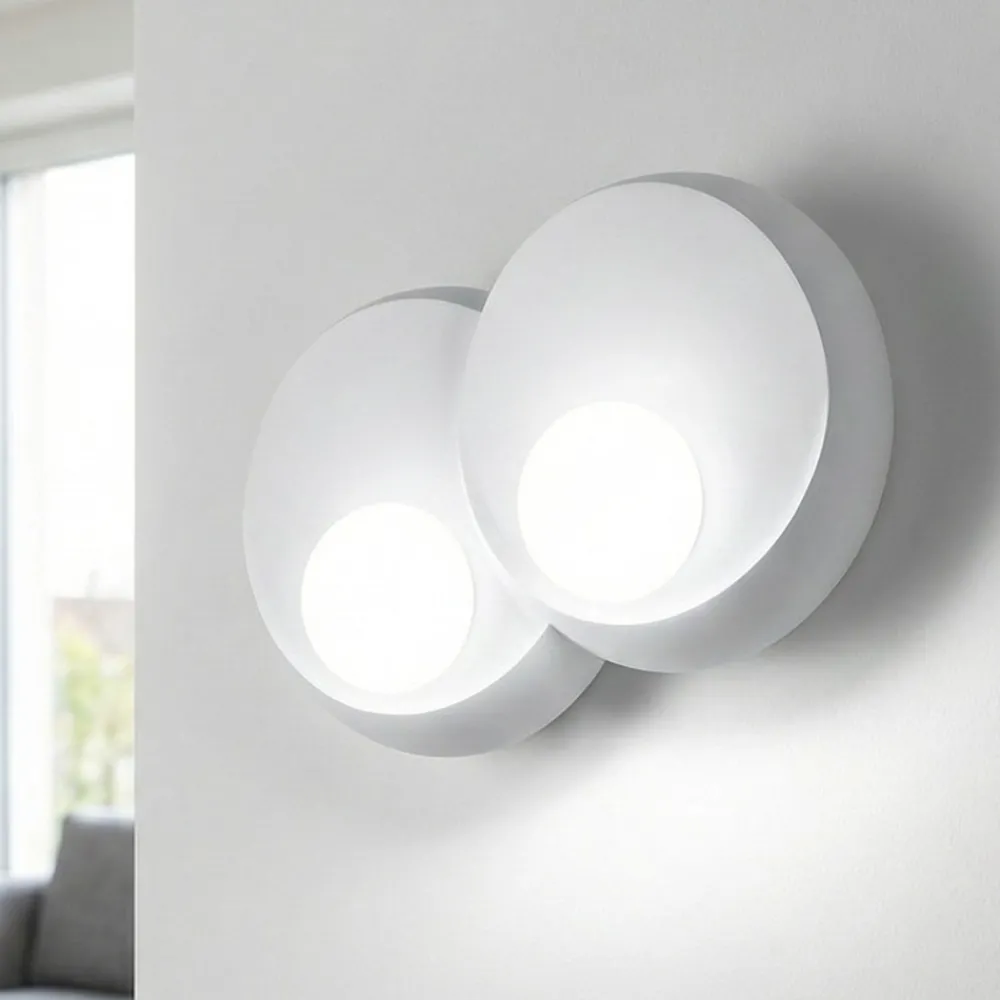 Applique Da Parete-Sforzin Illuminazione Lampada da parete moderna di gesso bianca sforzin pitane