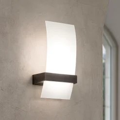 Applique Da Parete-Top Light Lampada da parete moderna di vetro struttura legno wenge