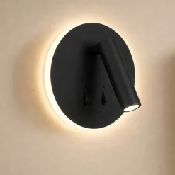 Applique Camera Da Letto-Selezionato da Mazzolaluce Lampada da parete nera per comodini camera da letto moderna 2 luci