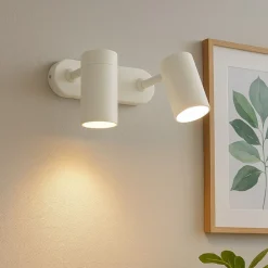 Applique Da Parete-IsyLuce Lampada da parete soffitto applique con 2 luci bianco