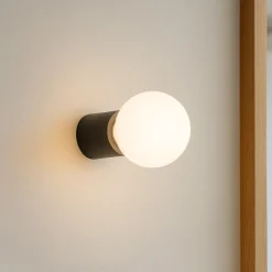 Applique Da Parete-Selezionato da Mazzolaluce Lampada da parete soffitto nero lampadina a vista