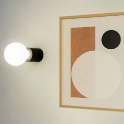 Applique Da Parete-Selezionato da Mazzolaluce Lampada da parete soffitto nero lampadina a vista
