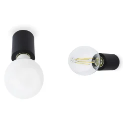 Applique Da Parete-Selezionato da Mazzolaluce Lampada da parete soffitto nero lampadina a vista