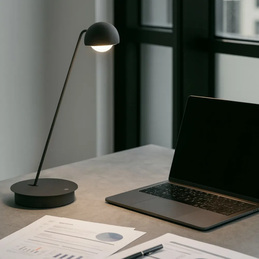 Lampade Da Tavolo-Perenz Illuminazione Lampada da scrivania antracite led cct design moderna lyra perenz