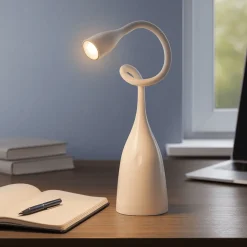 Lampade Da Tavolo-Gea Luce Lampada da scrivania cameretta gls bianca orientabile led 3000k
