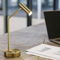 Lampade Da Tavolo-Ideal Lux Lampada da scrivania easy tl led orientabile 3000k ottone