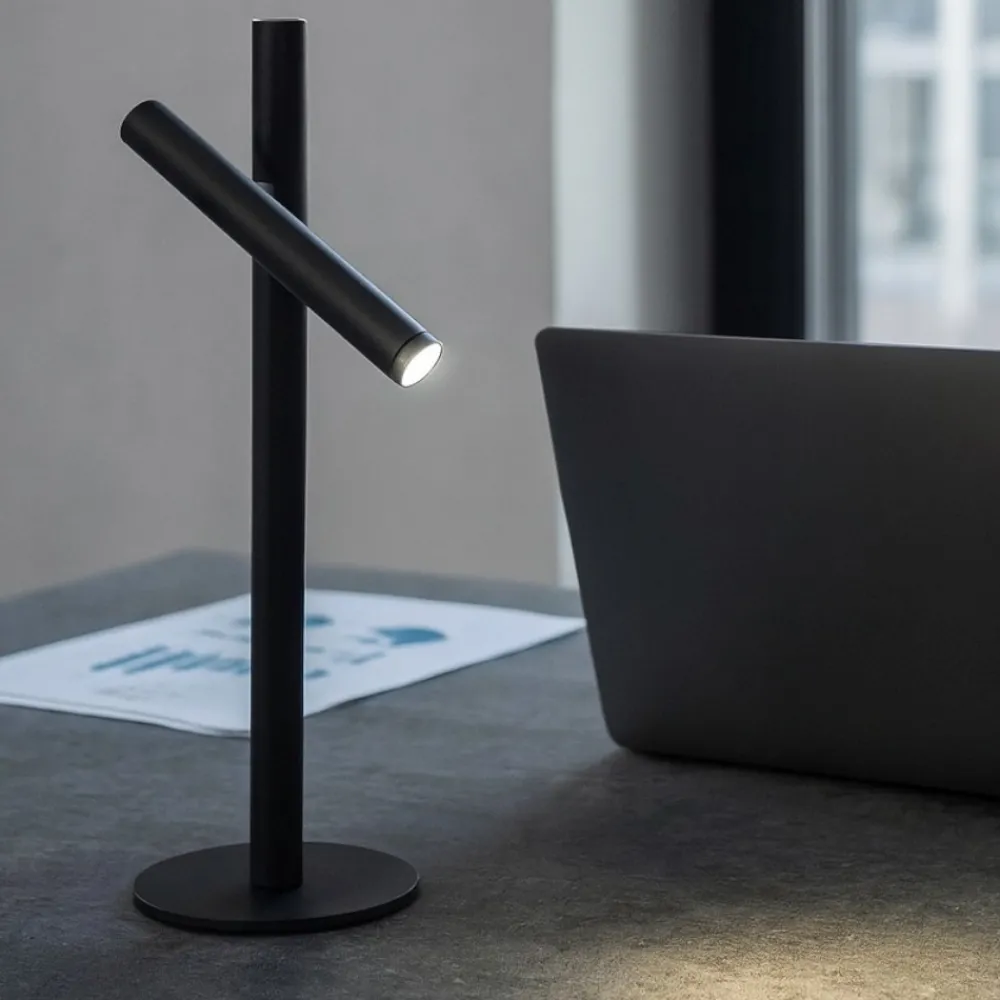Lampade Da Tavolo-Gea Luce Lampada da scrivania gls led 3000k dimmerabile orientabile nera