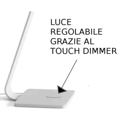 Lampade Da Tavolo-Stilnovo Lampada da scrivania lama led 9w 3000k touch dimmerabile nera