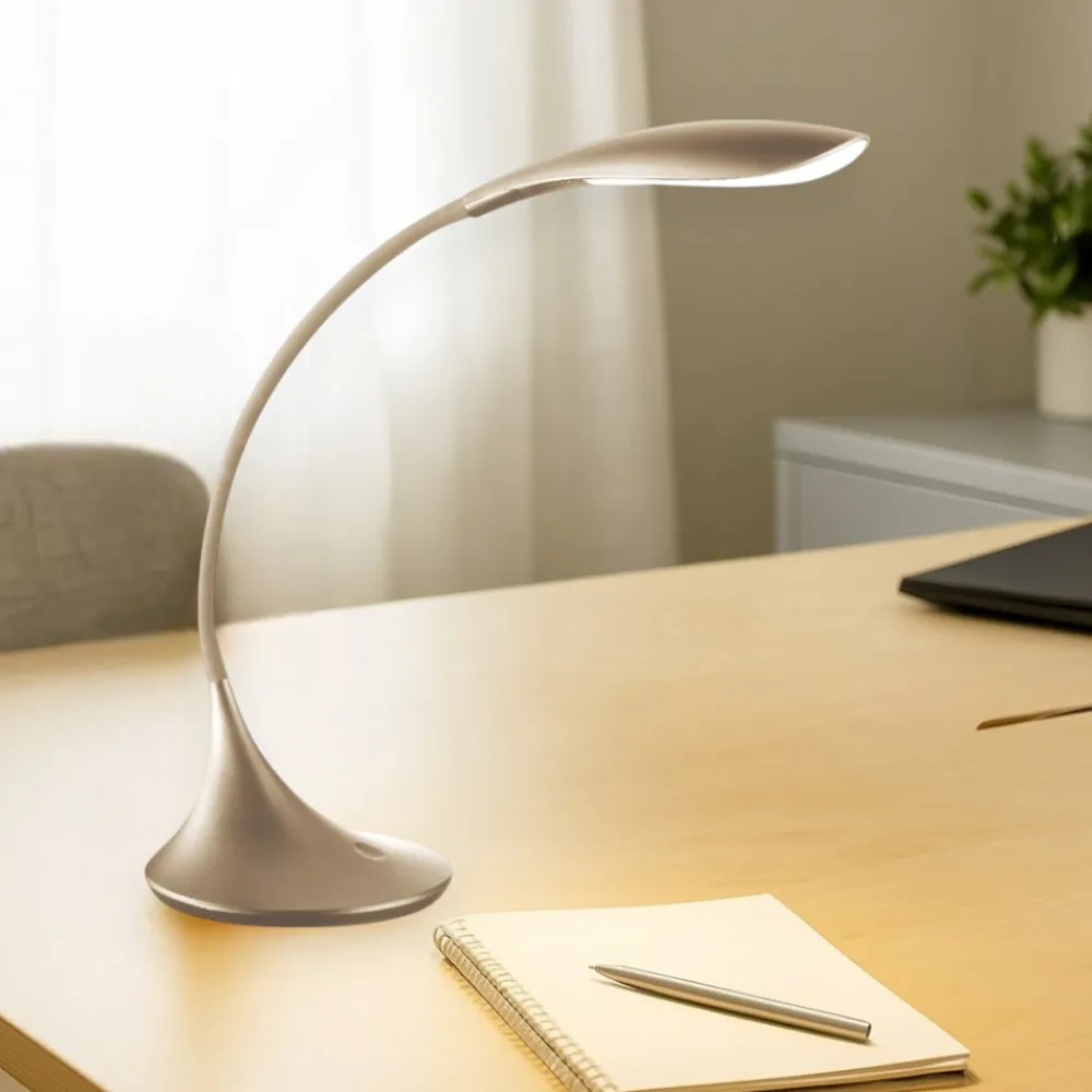 Lampade Da Tavolo-Gea Luce Lampada da scrivania led nunki oro satinato moderna