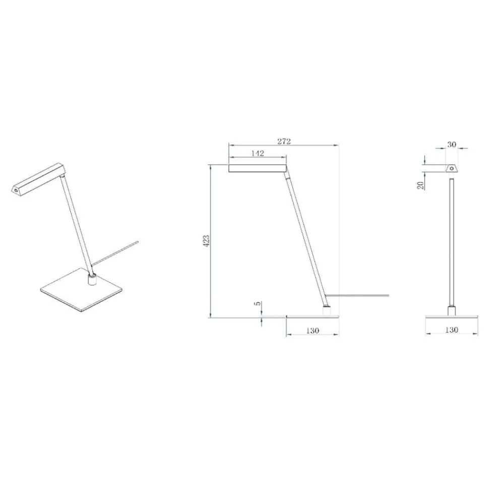 Lampade Da Tavolo-Selezionato da Mazzolaluce Lampada da scrivania nera design moderna sottile led 3w 2700k