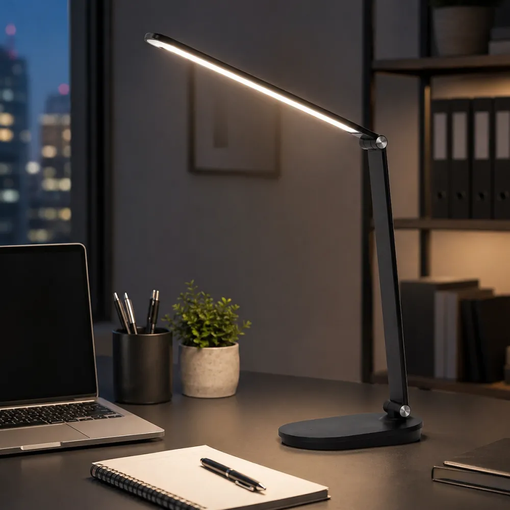 Lampade Da Tavolo-Selezionato da Mazzolaluce Lampada da scrivania nera led 8w dimmerabile orientabile 2700k a 6500k