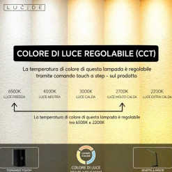 Lampade Da Tavolo-Selezionato da Mazzolaluce Lampada da scrivania nera led 8w dimmerabile orientabile 2700k a 6500k