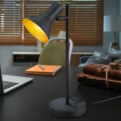 Lampade Da Tavolo-Selezionato da Mazzolaluce Lampada da scrivania nero oro orientabile