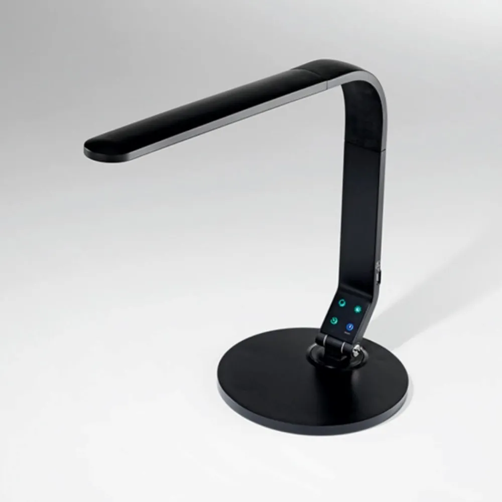 Lampade Da Tavolo-Perenz Illuminazione Lampada da scrivania orientabile nera led 8w dimmerabile porta usb perenz leg