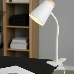Lampade Da Tavolo-Selezionato da Mazzolaluce Lampada da scrivania orientabile bianca con pinza led 4.5w 3000k