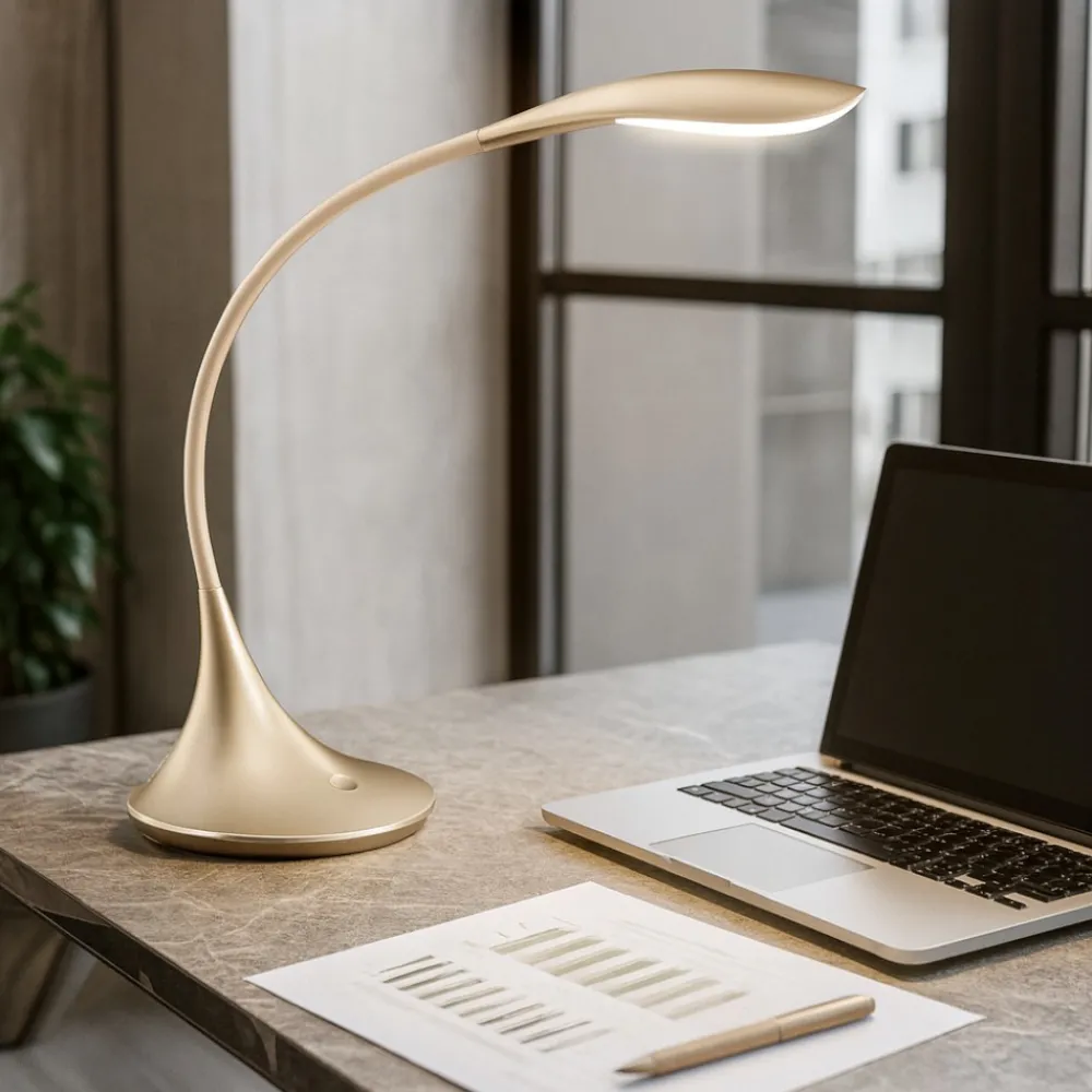 Lampade Da Tavolo-Perenz Illuminazione Lampada da scrivania oro desgin moderna led sonagli perenz
