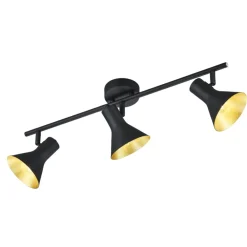 Plafoniere Moderne-Selezionato da Mazzolaluce Lampada da soffitto con faretti nero oro orientabili