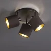 Plafoniere Moderne-Selezionato da Mazzolaluce Lampada da soffitto con luci led orientabili nero oro
