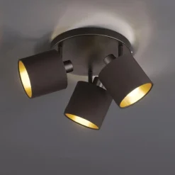 Plafoniere Moderne-Selezionato da Mazzolaluce Lampada da soffitto con luci led orientabili nero oro