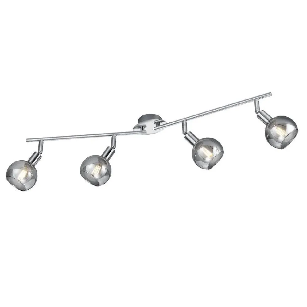 Plafoniere Moderne-Selezionato da Mazzolaluce Lampada da soffitto cromo per soggiorno 4 faretti led orientabili