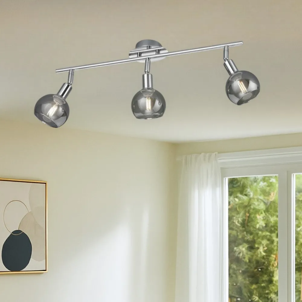 Plafoniere Moderne-Selezionato da Mazzolaluce Lampada da soffitto 3 luci led orientabile sfere vetro