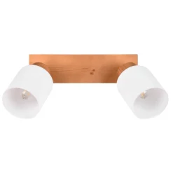 Plafoniere Moderne-Selezionato da Mazzolaluce Lampada da soffitto 2 luci orientabili vetro legno