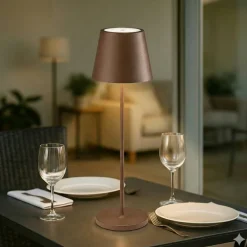 Lampade Da Tavolino Esterno-Perenz Illuminazione Lampada da tavolino corten diva 39cm portatile