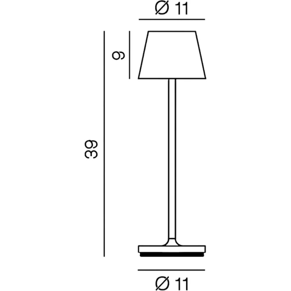 Lampade Da Tavolino Esterno-Perenz Illuminazione Lampada da tavolino grigio scuro diva 39cm per ristoranti portatile