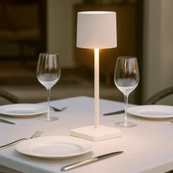 Lampade Da Tavolino Esterno-Selezionato da Mazzolaluce Lampada da tavolino grigio senza fili per esterno ristorante
