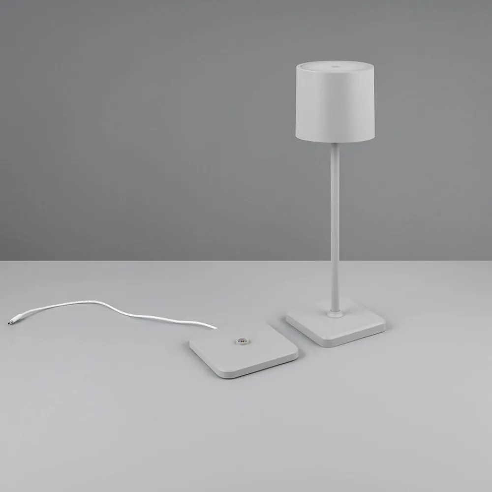 Lampade Da Tavolino Esterno-Selezionato da Mazzolaluce Lampada da tavolino grigio senza fili per esterno ristorante