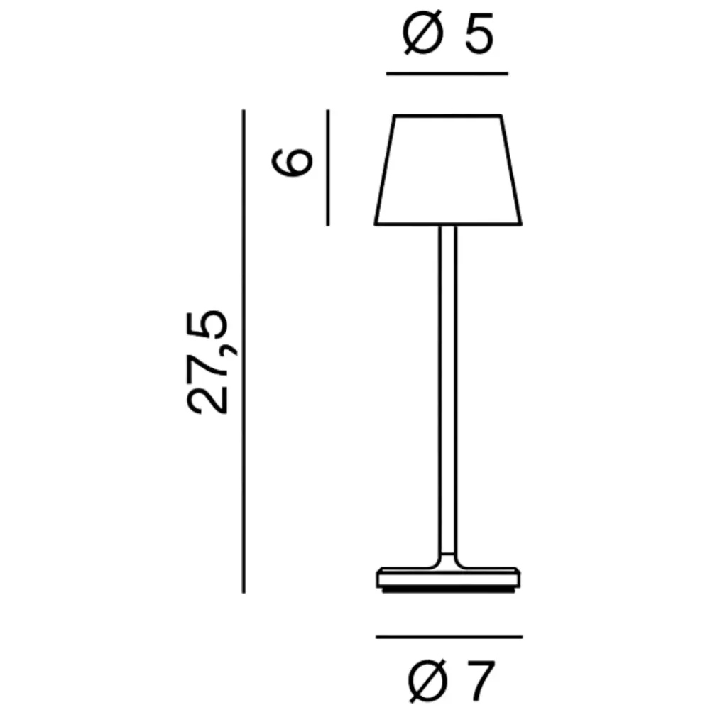 Lampade Da Tavolino Esterno-Perenz Illuminazione Lampada da tavolino h 28 cm minidiva grigio scuro