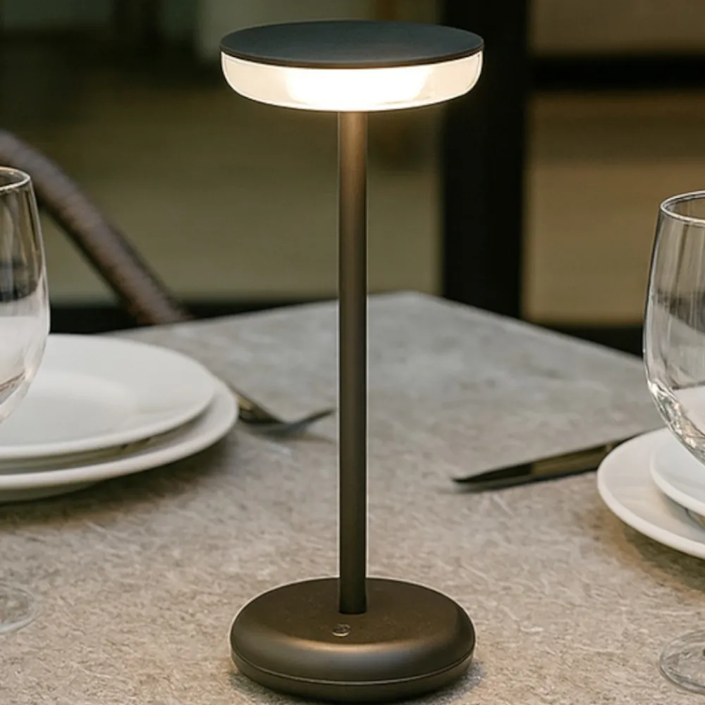 Lampade Da Tavolino Esterno-Perenz Illuminazione Lampada da tavolino led grigio soap perenz portatile per esterno
