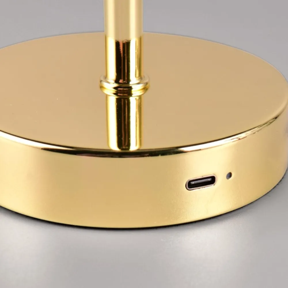 Lampade Da Tavolino Esterno-Selezionato da Mazzolaluce Lampada da tavolino portatile ricaricabile senza fili oro lucido moderna