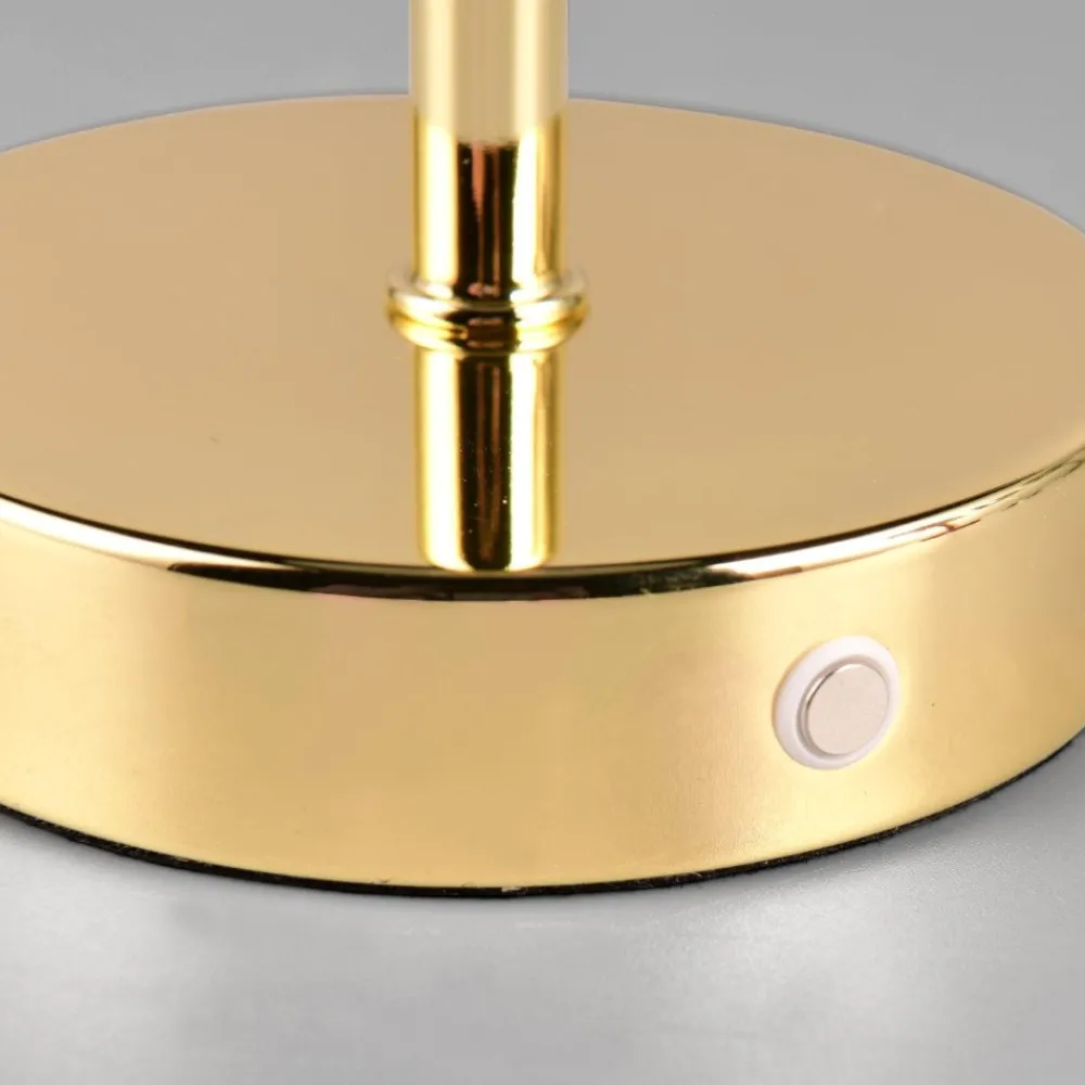 Lampade Da Tavolino Esterno-Selezionato da Mazzolaluce Lampada da tavolino portatile ricaricabile senza fili oro lucido moderna