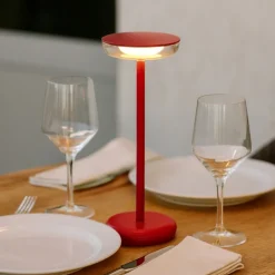 Lampade Da Tavolino Esterno-Perenz Illuminazione Lampada da tavolino rossa portatile ricaricabile led soap perenz