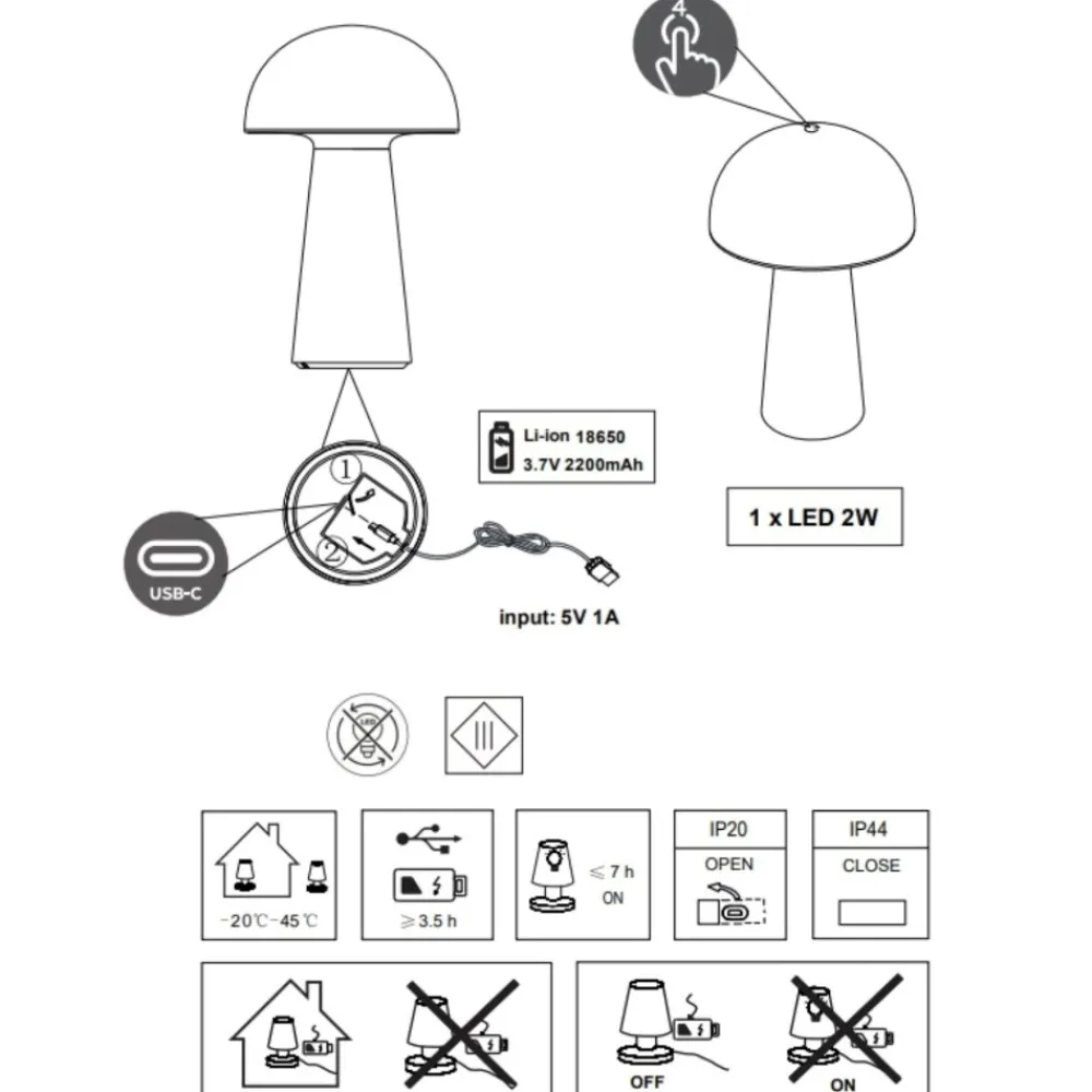 Lampade Da Tavolino Esterno-Selezionato da Mazzolaluce Lampada da tavolino rossa portatile ricaricabile led