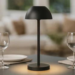 Lampade Da Tavolino Esterno-Selezionato da Mazzolaluce Lampada da tavolino senza fili ricaricabile nera moderna